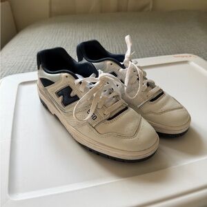 New Balance 550 Sneakers White and Navy Blue